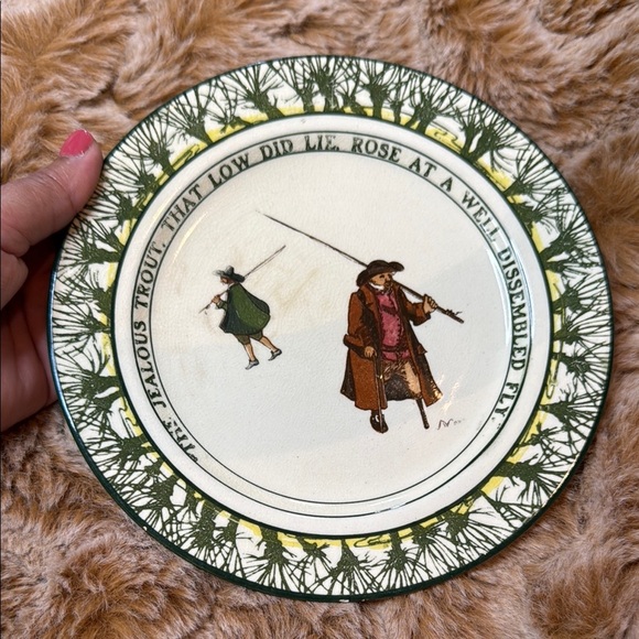 Vtg Royal Doulton Decorative Plate with Fishing Scene - Picture 3 of 7